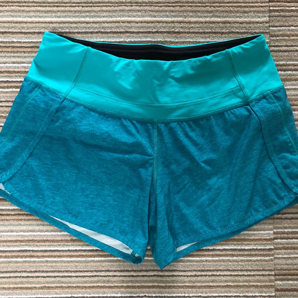 Lululemon teal running shorts- fantastic condition